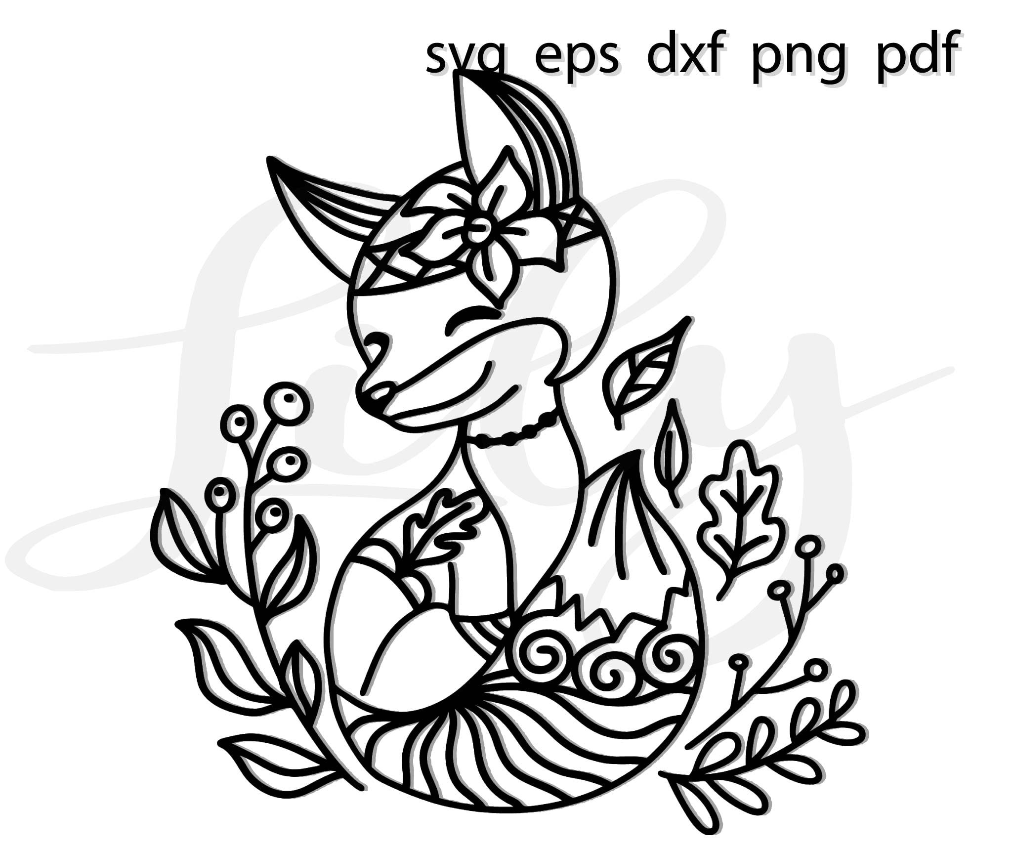 Boho Fox Svg Tribal Clever Floral Flower Mandala Zentangle Etsy Uk 