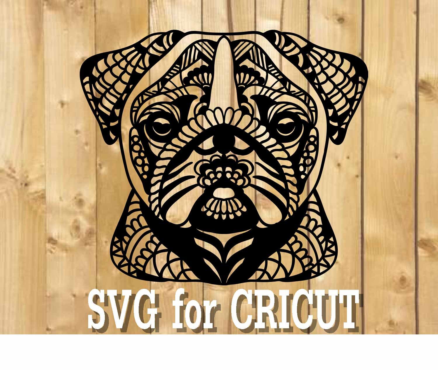 Download MANDALA pug dog mandala svg / zentangle pug dog svg / | Etsy