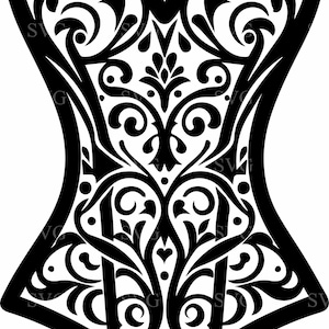 5 Korsett SVG Schnittdatei, Elegantes Vintage Korsett Design für Cricut und Silhouette, Näherin Mode SVG