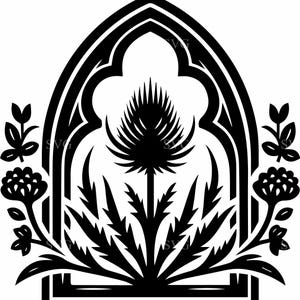 6 Gothic Fenster SVG - 6 Distelbogen Schnittdatei - Mittelalterliche Stil Vektor-Kunst für Wohnkultur- und Bastelprojekte