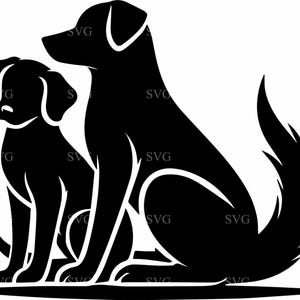 File di taglio SVG 4 Dog Duo - Silhouette di due fedeli amici canini - Design artigianale fai da te Cricut