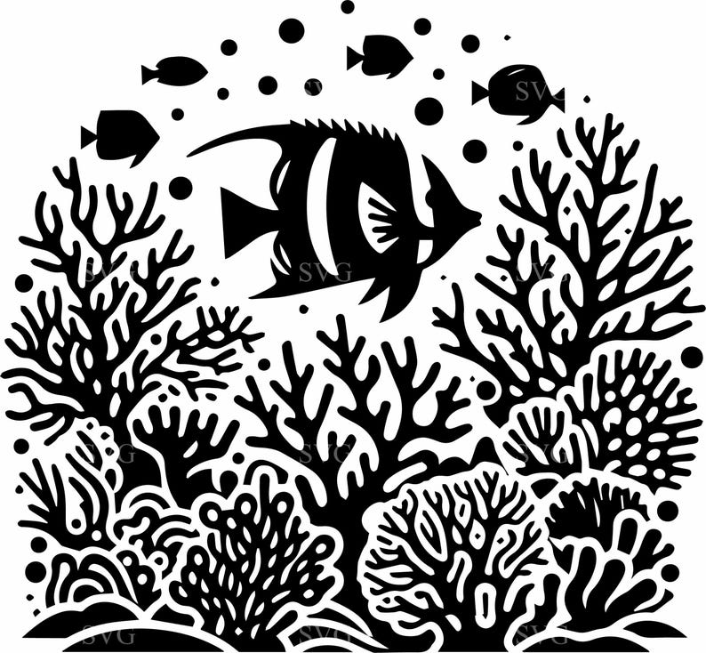 8 Coral Reef SVG – Ocean Fish Cut File for Cricut and Silhouette ...