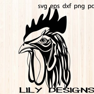 Svg de coq, poulet Svg, Svg animaux de ferme, Svg tête de coq, coq Clipart, poulet Png, poulet drôle Svg, poulet Clipart, coupe de coq