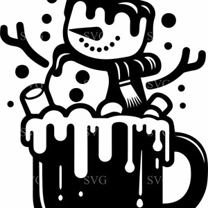 4 Snowman Hot Cocoa SVG – Cute Christmas Craft Cut File - Etsy