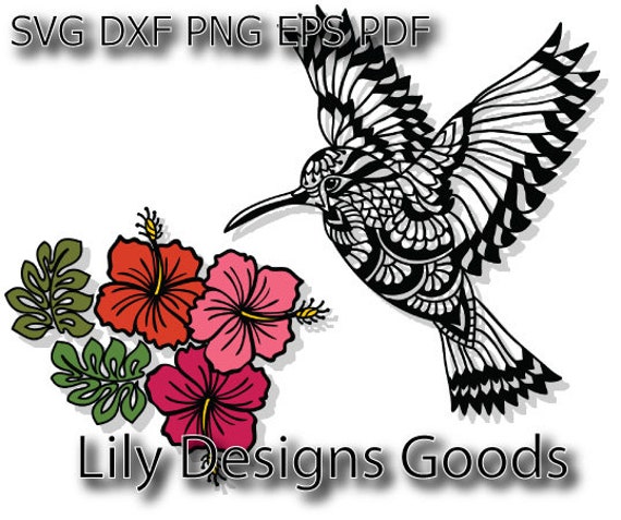 Download Hibiscus Clip Art Humming Bird Svg Hummingbird Png Tropical Etsy