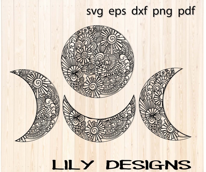 Download Mandala Moon Phase Svg Phases of the Moon Space svg | Etsy