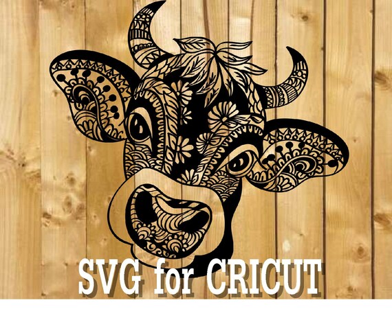 Download Cow Mandala Svg Zentangle Cow Svg Intricate Svg File Etsy PSD Mockup Templates
