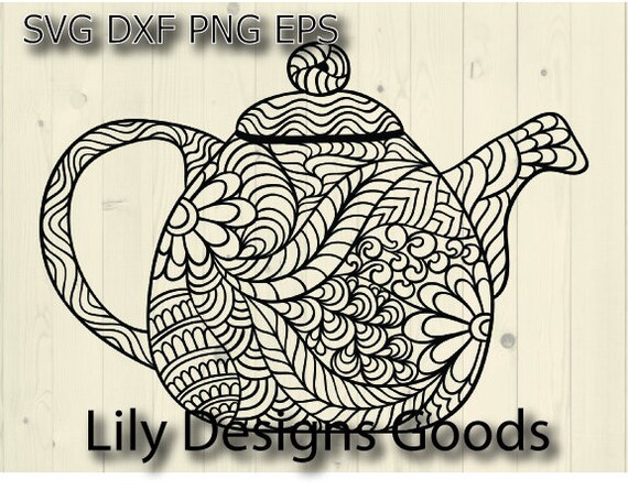 Download Tea Cup Mandala Svg Tea Zentangle Svg Teapot Svg Mandala Etsy