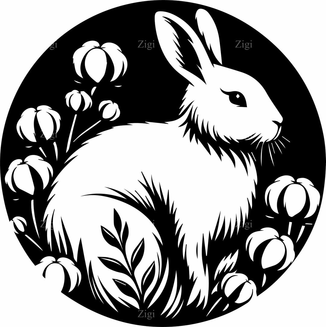 6 Spring Bunny SVG – Rabbit PNG Clipart Floral Design for Cricut ...