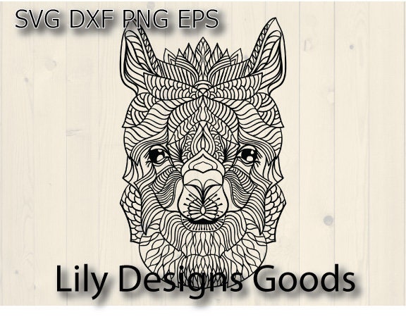 Download Llama mandala svg zentangle clipart cut file alpaca | Etsy