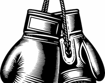 ボクシンググローブ4個SVG - ヴィンテージファイトギアカットファイル4