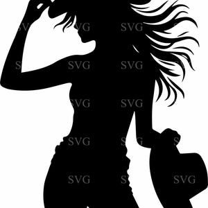 4 Cowgirl Silhouette SVG, 4 Western Woman Cut File, Confident Country Girl Clipart for Cricut & Laser Cutting image 3