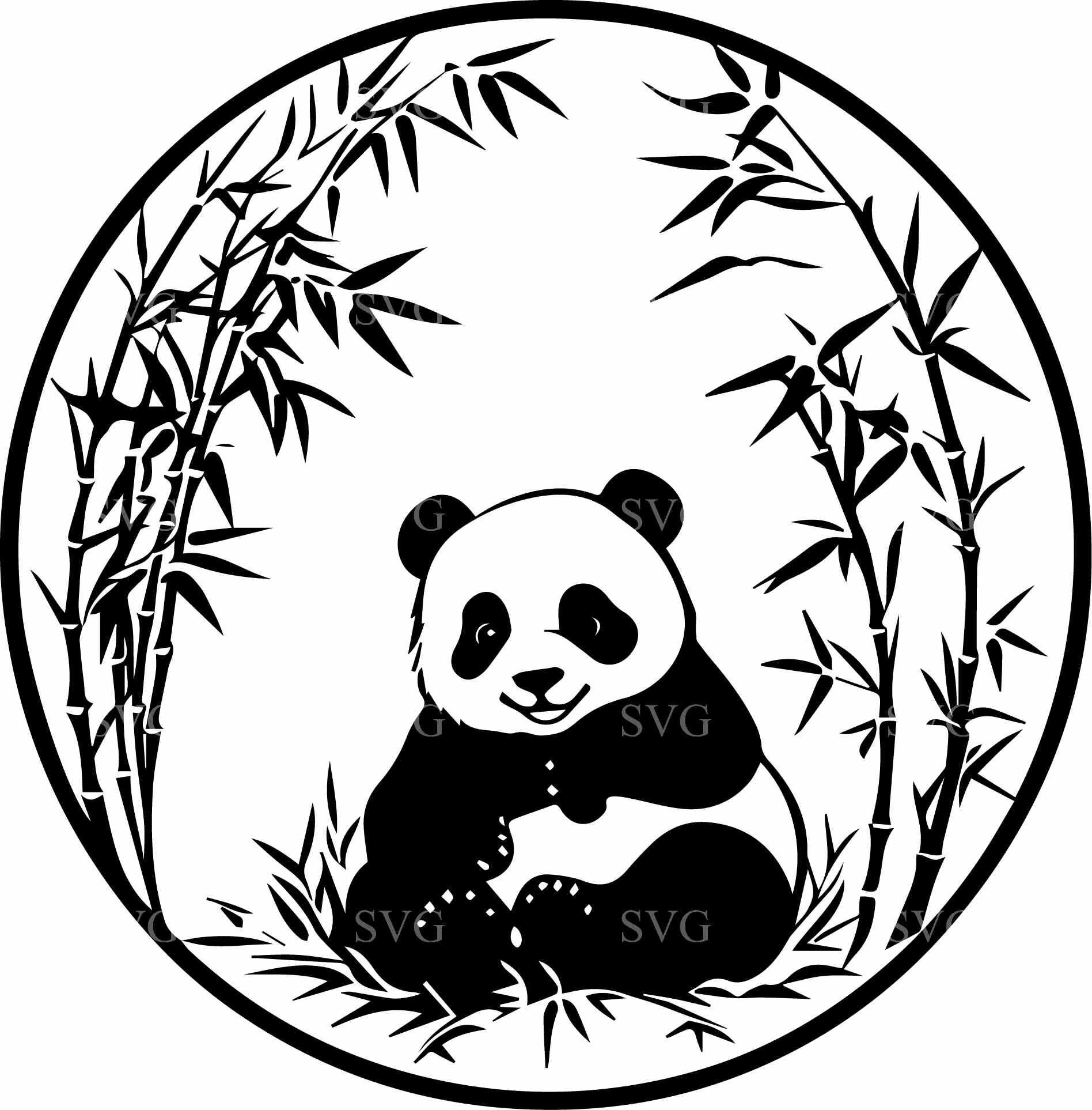 4 Panda Bamboo Forest SVG Cut File – Cricut Crafting Clipart (digital ...