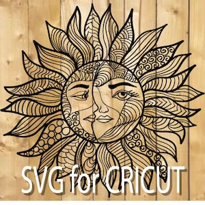 Zon maan mandala svg
