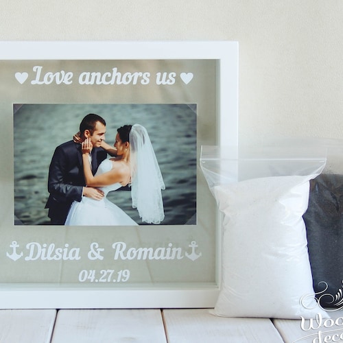 Romantic Wooden Unity Wedding Sand Ceremony Photo Frame Set Etsy