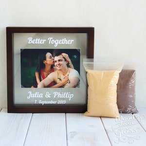 Wedding Sand Ceremony Photo Frame With Sand - Unity Sand Ceremony With Sand - Photo Frame For Sand Ceremony - Wedding Gift-Sand Ceremony Box
