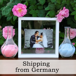 Wedding Sand Ceremony Photo Frame Set With Sand - Unity Sand Ceremony Set With Sand - Photo Frame Set For Sand Ceremony - Sand Ceremony Set