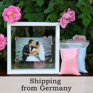 Wedding Sand Ceremony Photo Frame With Sand - Unity Sand Ceremony With Sand - Photo Frame For Sand Ceremony - Wedding Gift-Sand Ceremony Box