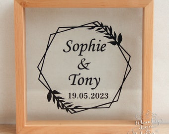 Sand Ceremony Frame For Wedding / Sand Ceremony Unity Wedding Box / Unity Sand Frame / Personalized Wedding Sand Ceremony Box With Names