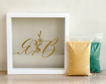 Sand Ceremony Set For Wedding / Sand Ceremony Unity Wedding Set /Unity Sand Frame/ Personalized Wedding Sand Ceremony Set With Your Initials