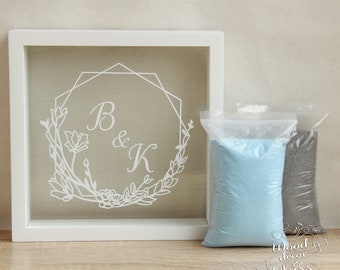 Sand Ceremony Set For Wedding / Sand Ceremony Unity Wedding Set /Unity Sand Frame/ Personalized Wedding Sand Ceremony Set With Your Initials