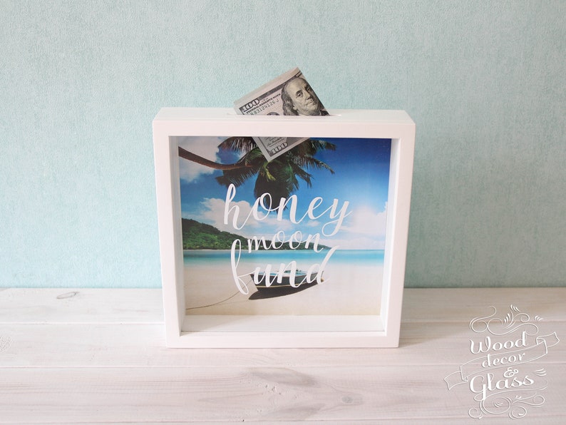 Wedding Gift Personalized HoneyMoon Fund Box Wedding Money Bank Bridal Shower Gidt Money Bank Box Engagemeny Travel Gift Box