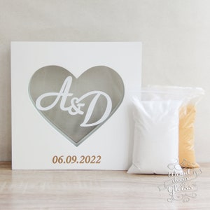 Juego de ceremonia de arena de boda personalizado - Juego de ceremonia de arena de unidad personalizado - Marco de arena de unity grabado-Ceremonia de arena de color de marco