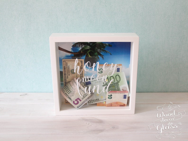 Wedding Gift Personalized HoneyMoon Fund Box Wedding Money Bank Bridal Shower Gidt Money Bank Box Engagemeny Travel Gift Box