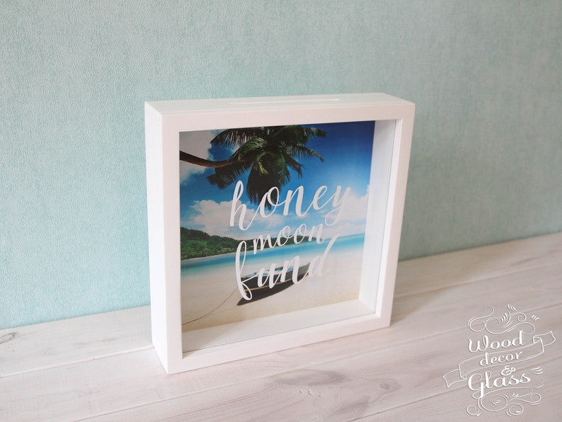 Wedding Gift Personalized HoneyMoon Fund Box Wedding Money Bank Bridal Shower Gidt Money Bank Box Engagemeny Travel Gift Box