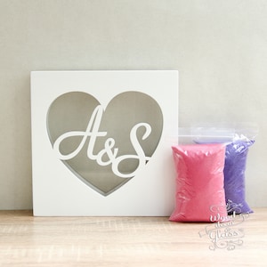 Juego de ceremonia de arena de boda personalizado - Juego de ceremonia de arena de unidad personalizado - Marco de arena de unity grabado-Ceremonia de arena de color de marco