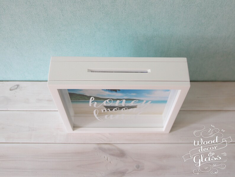 Wedding Gift Personalized HoneyMoon Fund Box Wedding Money Bank Bridal Shower Gidt Money Bank Box Engagemeny Travel Gift Box