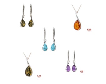 KAB-174 TURQUOISE GEMSTONE STERLING SILVER 925 JEWELLERY EARRINGS