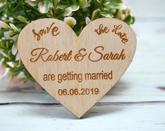 save the date wooden