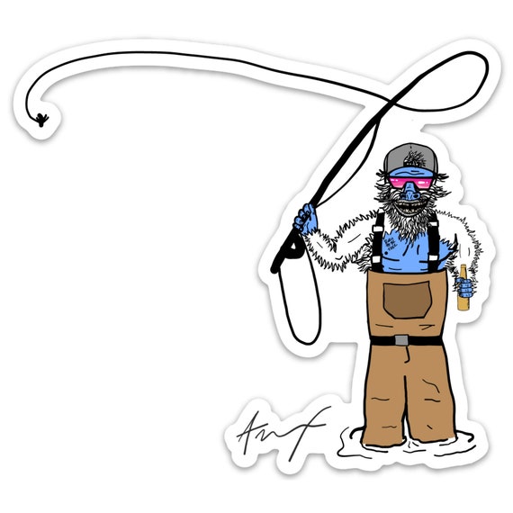 Yeti Fly Guy Sticker, Fly Fishing Sticker, Fly Fishing, Yeti Sticker, Car  Decal, Water Bottle Sticker, Cooler Sticker, Computer Sticker