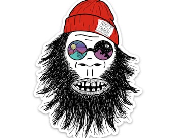 Wandelaar Prullenbak Bigfoot Sticker