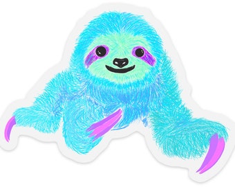Happy Sloth Sticker, Sloth Sticker, Happy Sticker, Nature Sticker, Car Decal, Water Bottle Sticker, Cooler Sticker, Computer Sticker