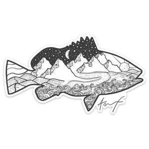 Bass Sticker, Bass Decal, Fishing Sticker, Nature Sticker, Car Decal, Water Bottle Sticker, Cooler Sticker, Computer Sticker, Fish Sticker