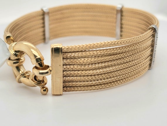Vintage Mid Century 14k Gold & Diamond Bracelet M… - image 3