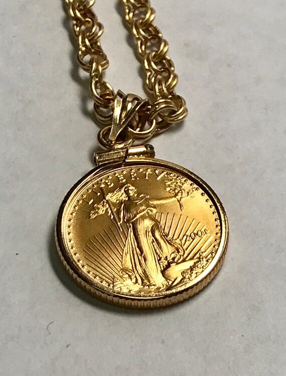 2001 110 Oz Gold Eagle Coin Necklace