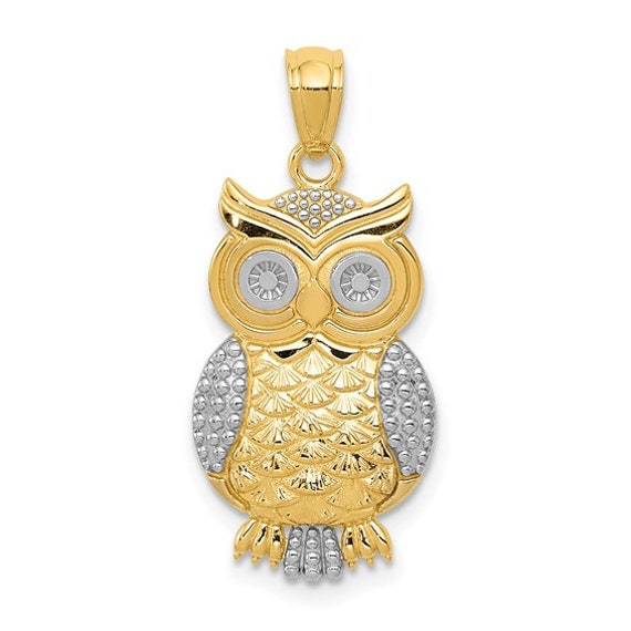 14k gold owl pendant deals