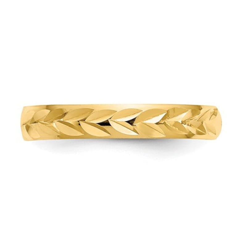 14k Yellow Gold Bypass Style Toe Ring with Polished Hearts