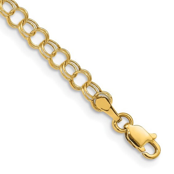 14k Double Link Circle Link Bracelet Measures 7" Super Cute Piece!