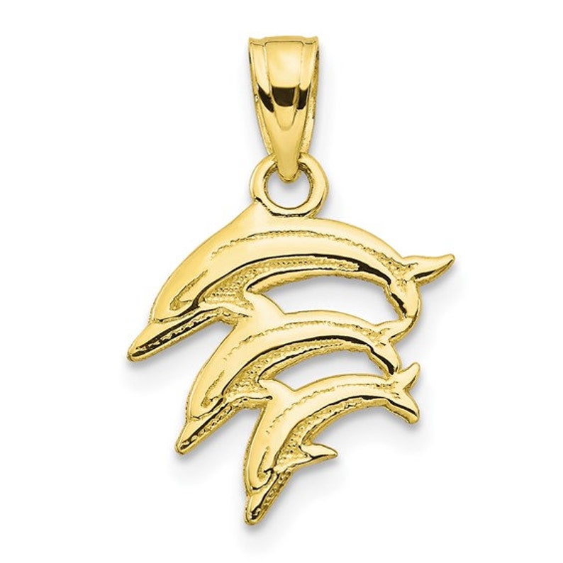 10k Yellow Gold Dolphin Family Charm