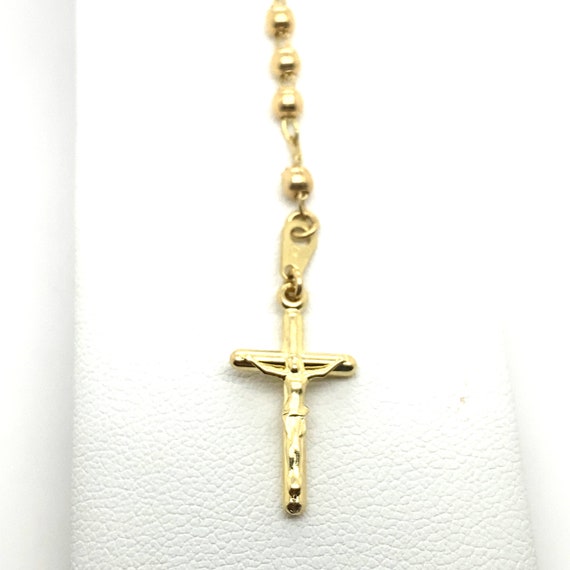Amazon.com: 14k Yellow Gold 4mm Rosario/Rosary Necklace - 20