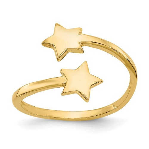 10K yellow gold split ring shank Cubic Zirconium toe shops ring