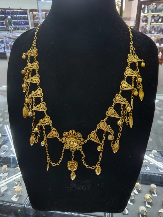 Antique Victorian 18k Gold Cleopatra Manhattan Dr… - image 1