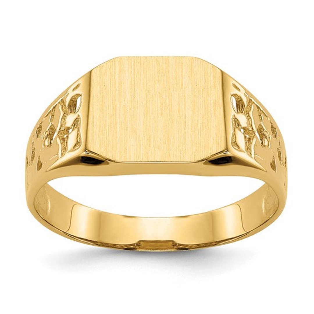 14k Men's Engravable Ring All Sizes Available Etsy