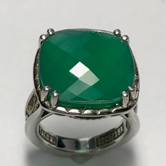 Tacori bold Crescent Ceiling Clear Quartz Over Green Onyx Ring Etsy