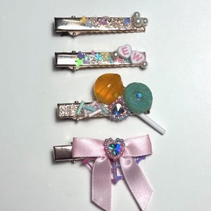 Kawaii Candy Hair Clips | Creepycute Pastel Barrettes | Mix & Match Custom Hair Clip Set.