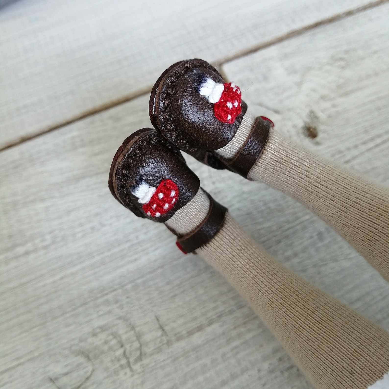 Shoes for Blythe with mushroom fly agarics toadstools